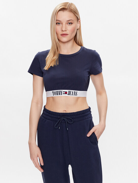 

Футболка узкого кроя Tommy Jeans, синий