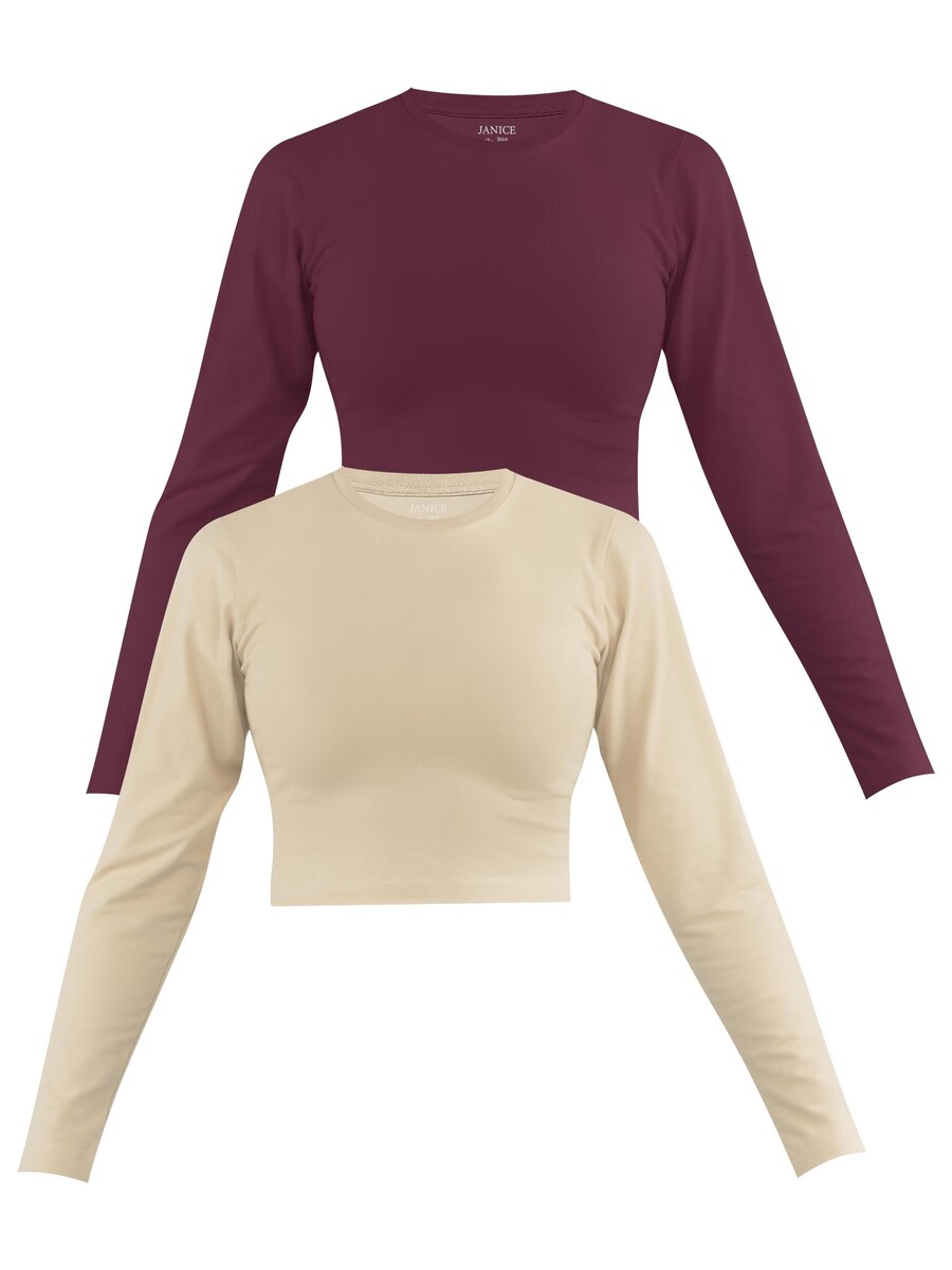 

Лонгслив Janice Shirt, цвет beige/bordeaux