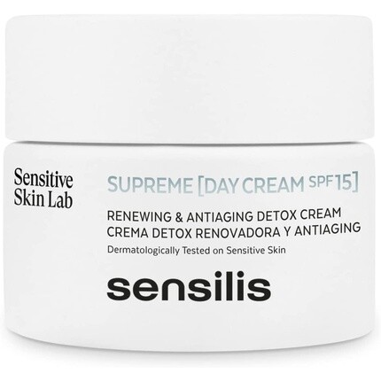

Дневной крем Supreme Детокс, обновляющий, антиоксидантный, против старения, с гиалуроновой кислотой и Spf15, 50 мл, Sensilis