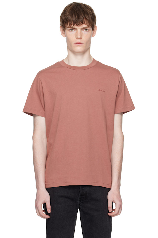 

Футболка 'a.p.c.' с вышивкой A.P.C., цвет faded rose