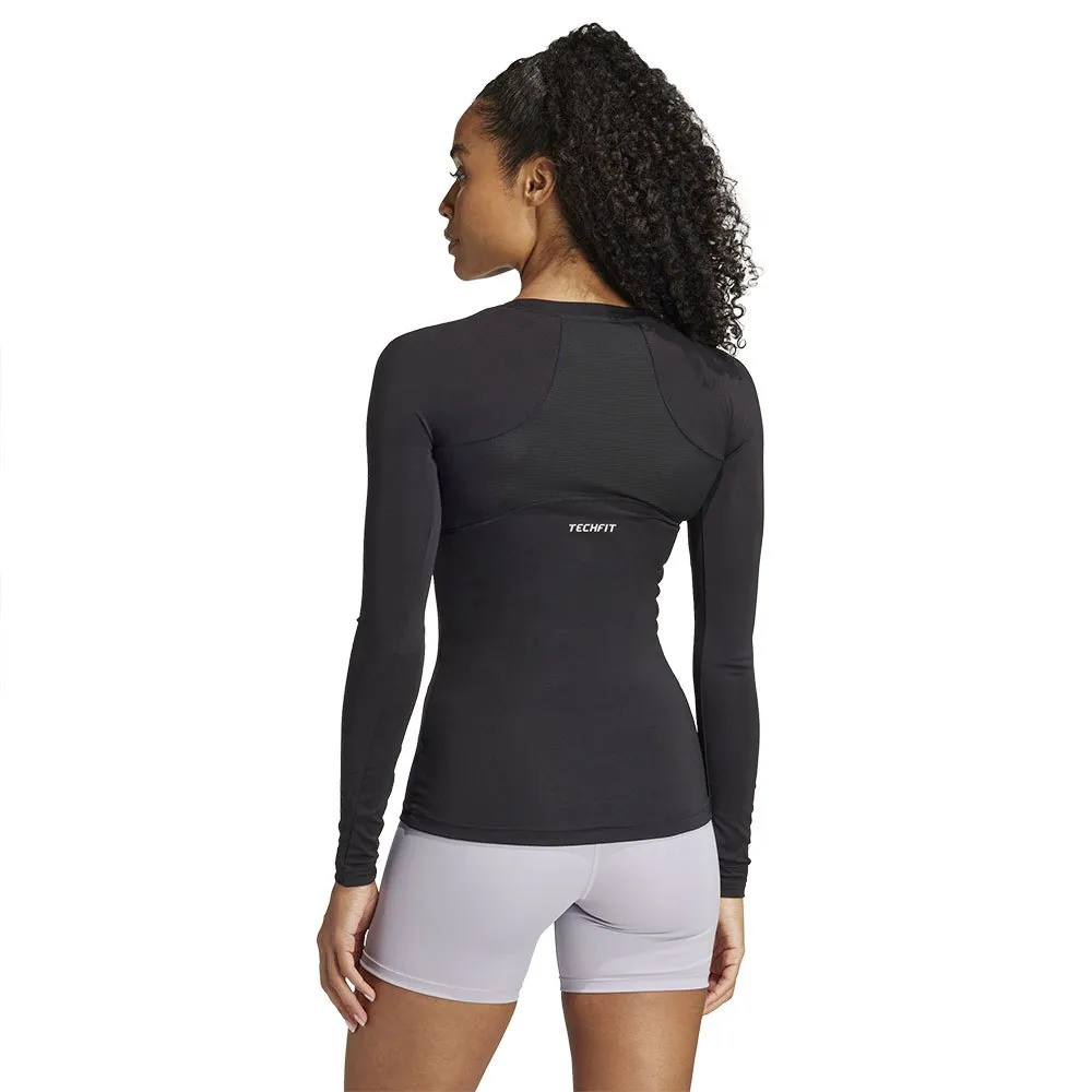 Футболка с длинным рукавом adidas Techfit, черный — фото 2