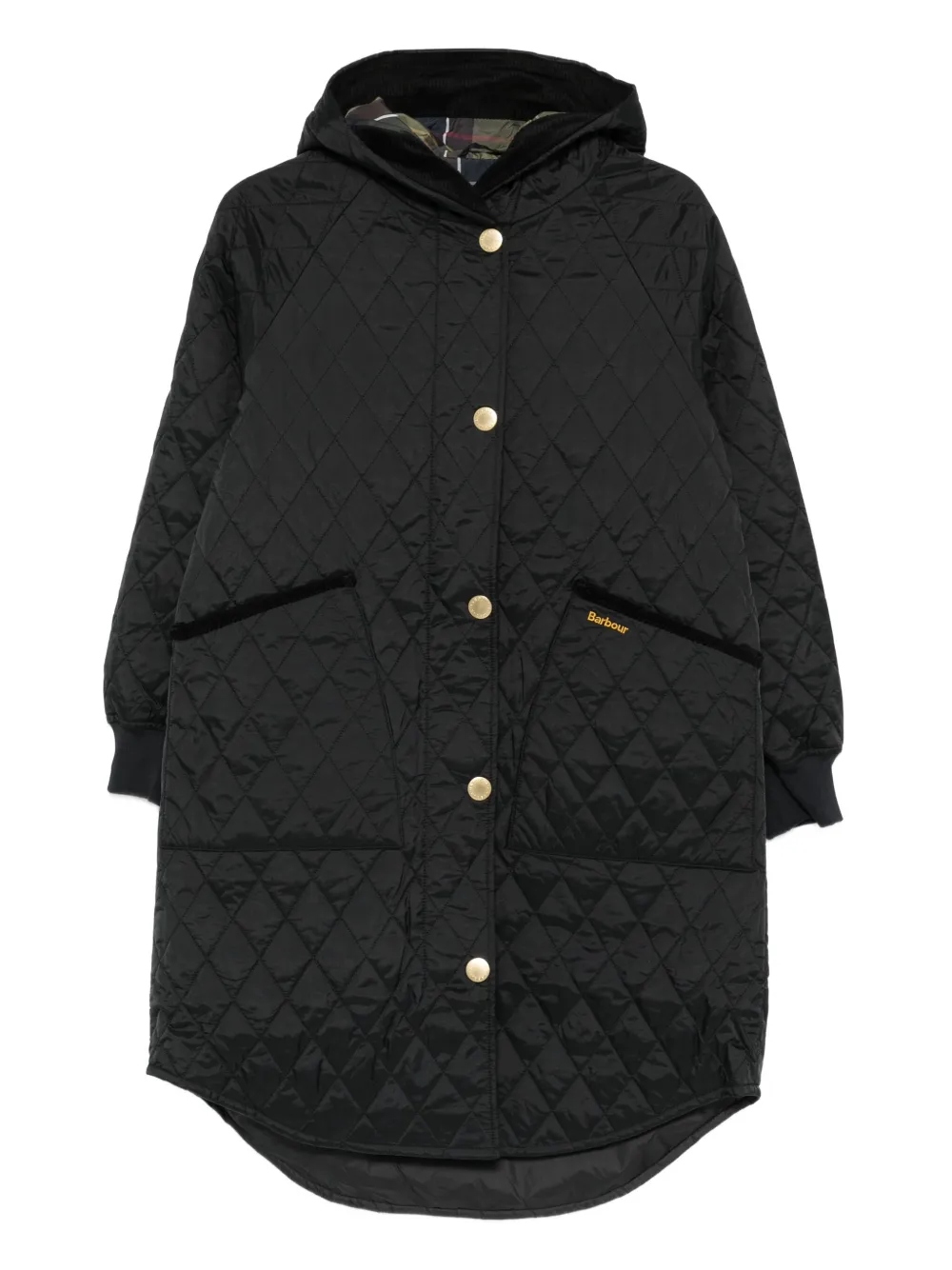 

Стеганая куртка с капюшоном Barbour, черный