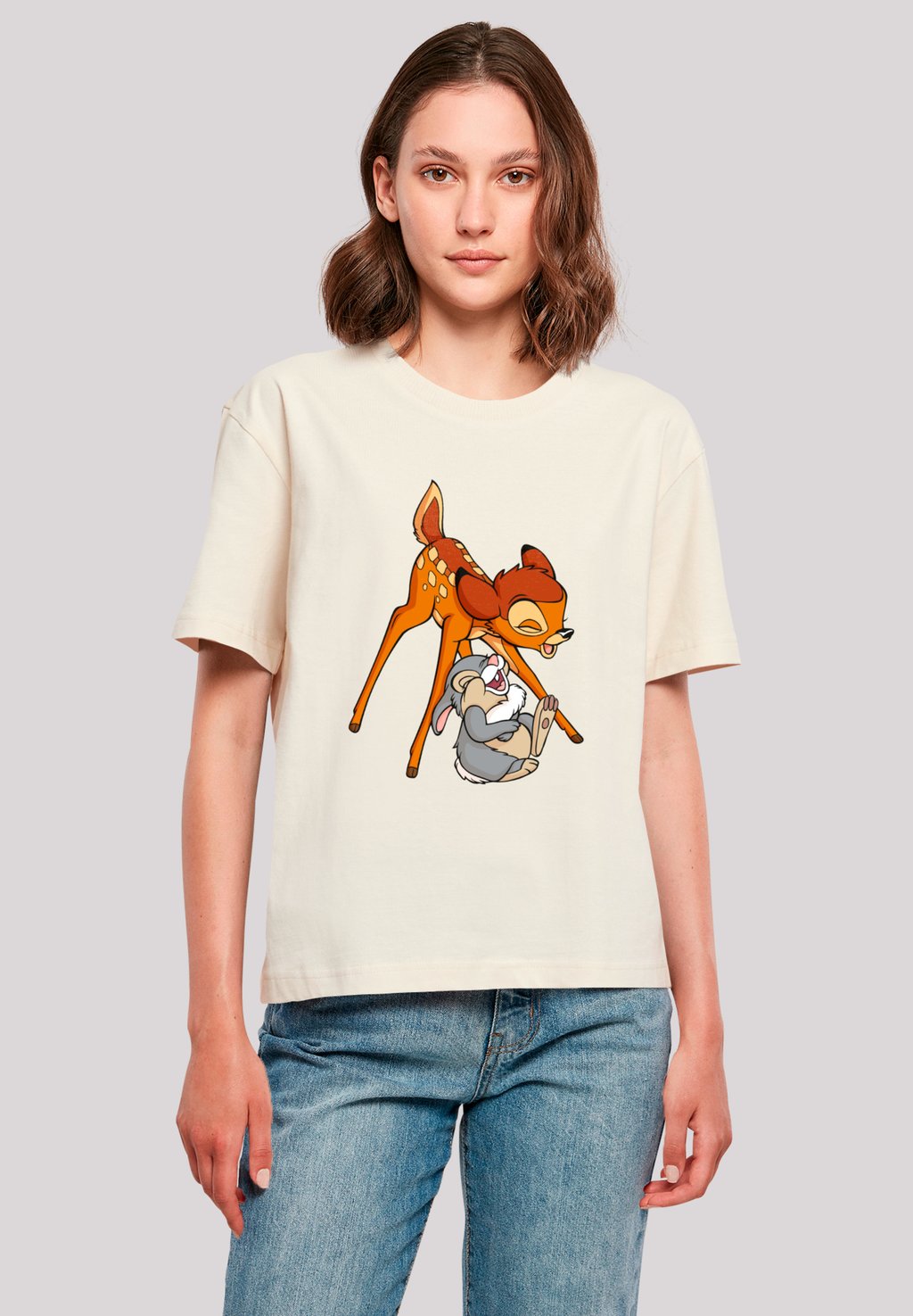 

Футболка с принтом DISNEY BAMBI CUTE LAUGHING F4NT4STIC, песочный