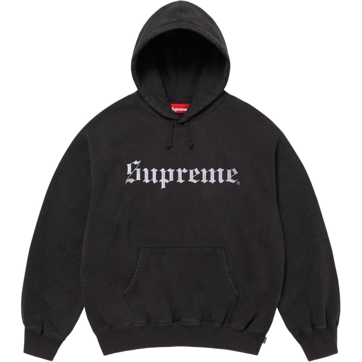 

Неделя 14 Толстовка с капюшоном в староанглийском стиле, унисекс Supreme, черный