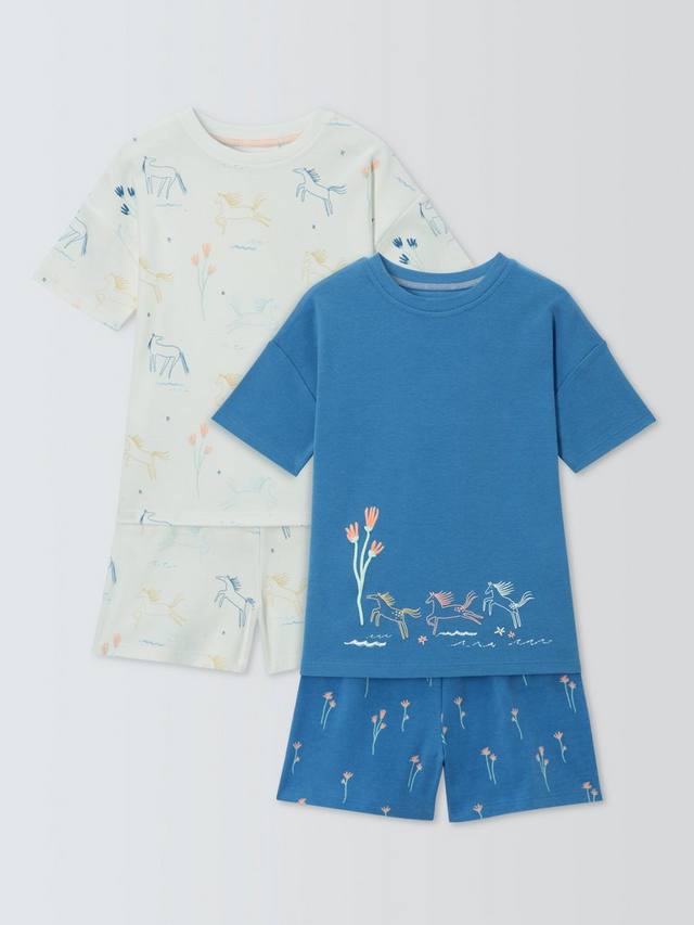 

Детский пижамный комплект с лошадками John Lewis, Pack of 2, Blue