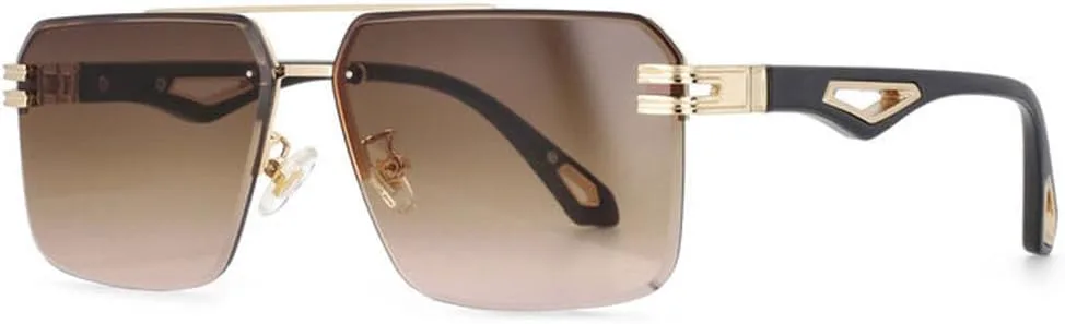 

Мужские солнцезащитные очки класса люкс, женские модные деловые очки, ретро-очки с защитой от УФ-излучения UV400, винтажные очки, SUN3841 Generic, Gold-tea