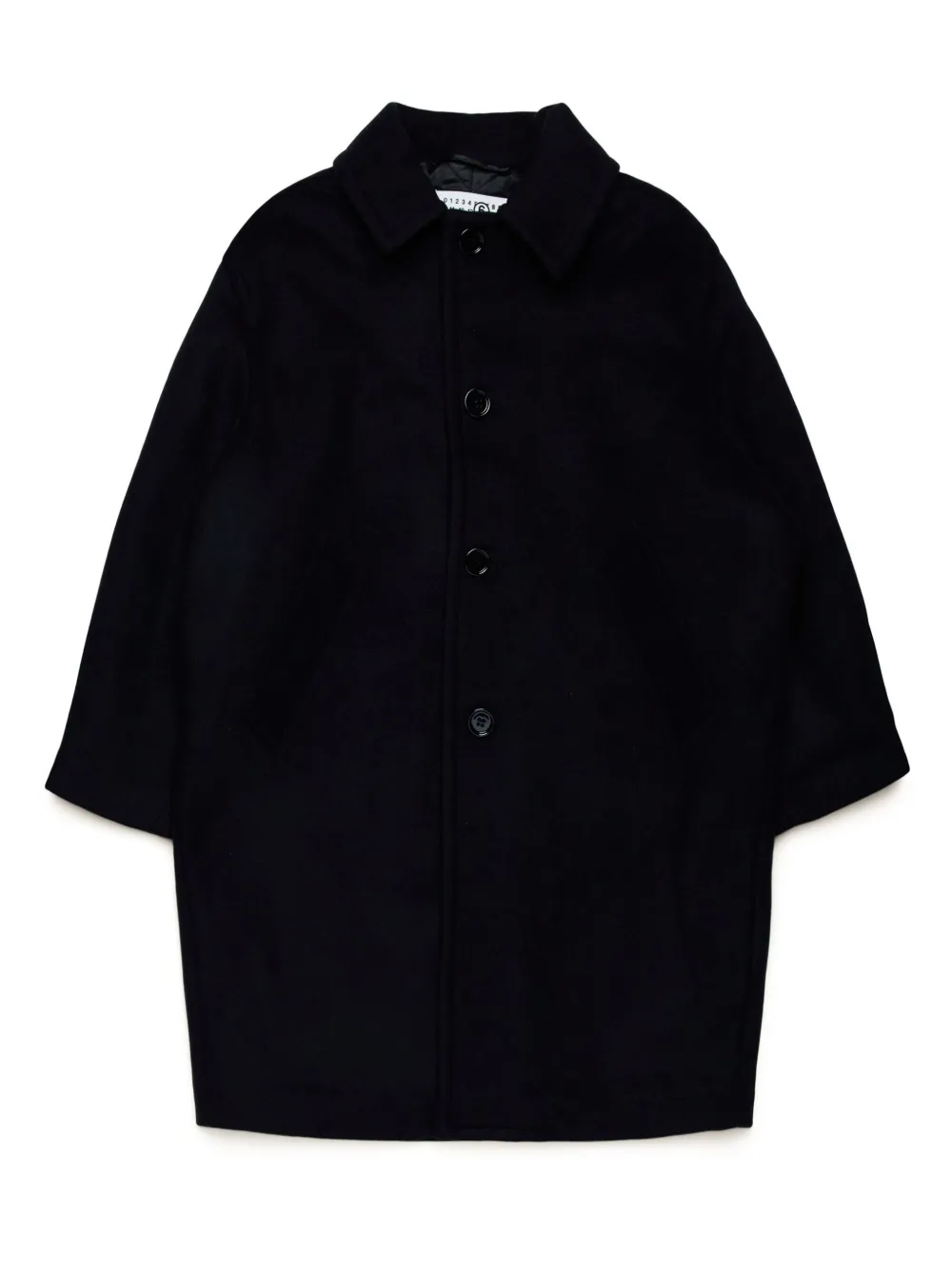 

Однобортное пальто с декоративной строчкой MM6 Maison Margiela Kids, черный