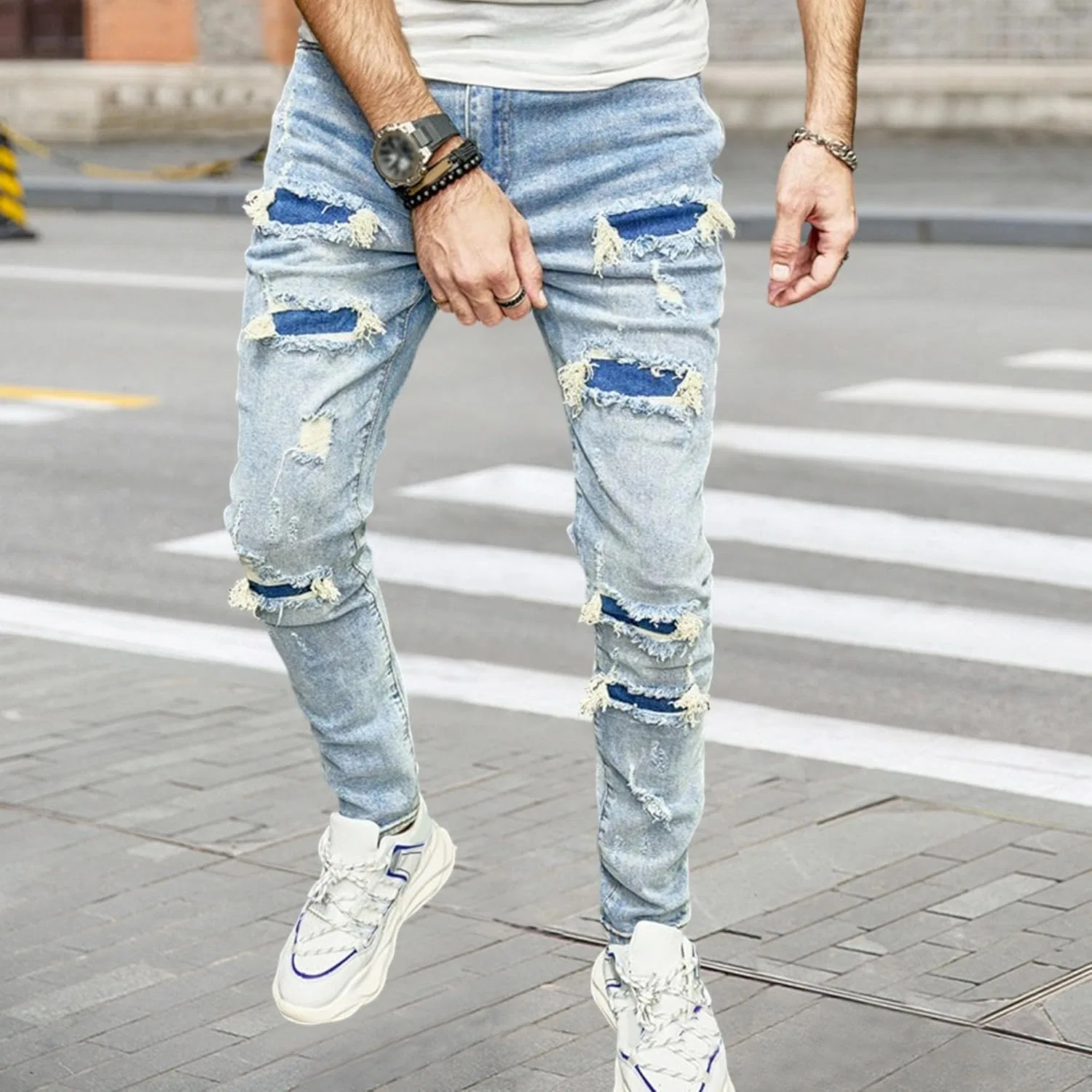 Джинсы скинни Slim Fit, синий — фото 3