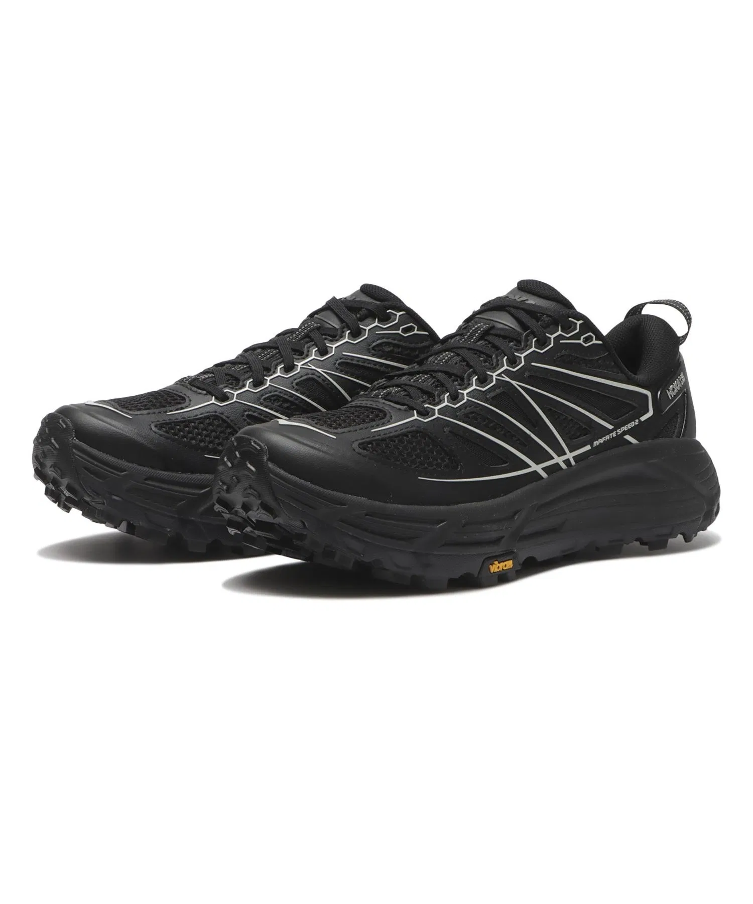 Унисекс кроссовки HOKA MAFATE SPEED 2 с отражающими элементами чёрные — фото 3