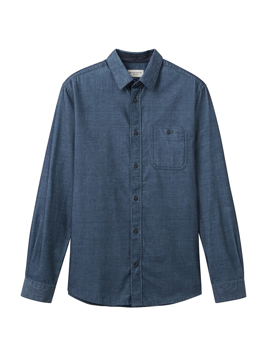 

Повседневная рубашка TOM TAILOR Regular fit Button Up Shirt, темно-синий