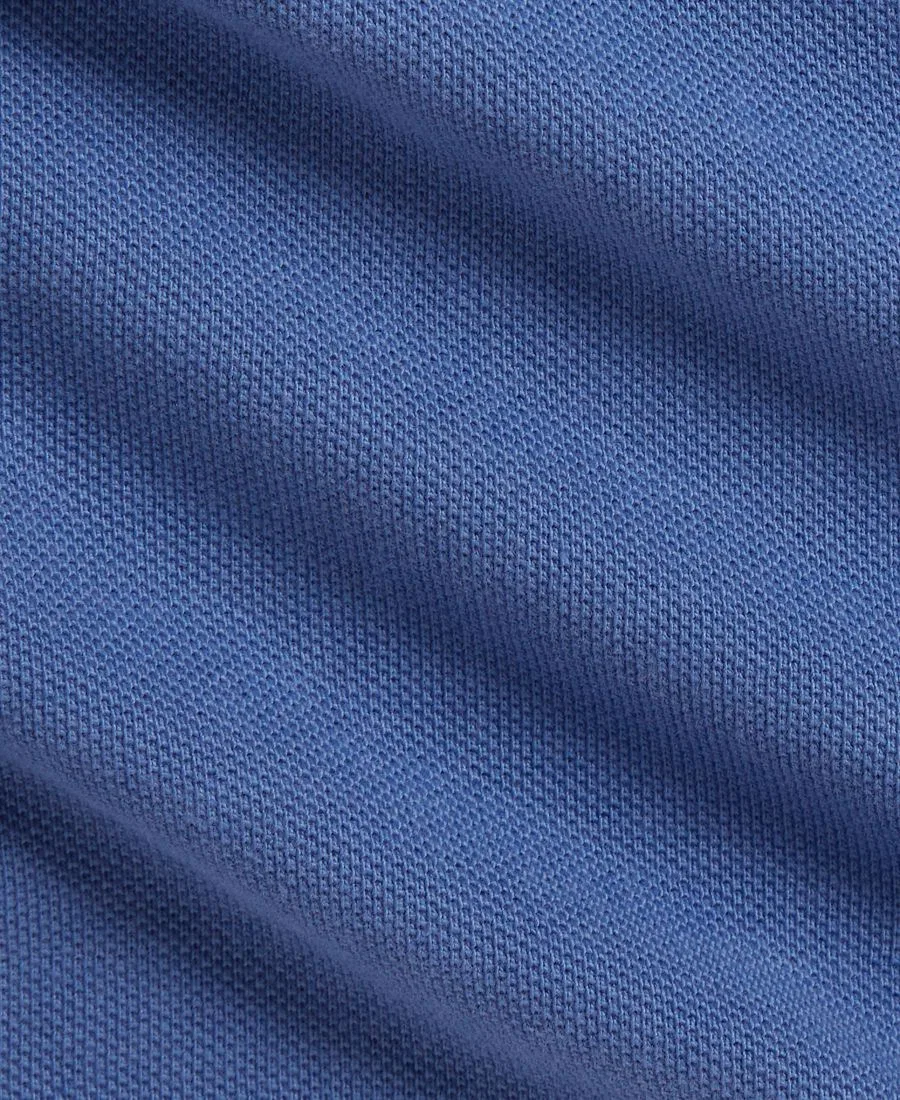 Детский комплект для мальчика: поло из вышитой сетчатой ткани и шорты Polo Ralph Lauren, синий/белый — фото 3