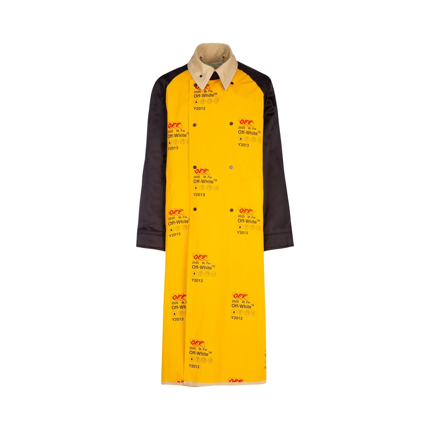 

Off-White Большой тренч в индустриальном стиле Желтый