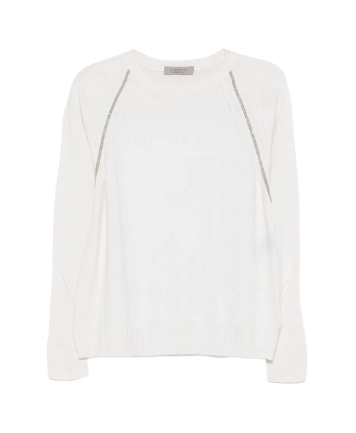 

Свитер-Реглан Off-White с декоративной отделкой D.Exterior, белый