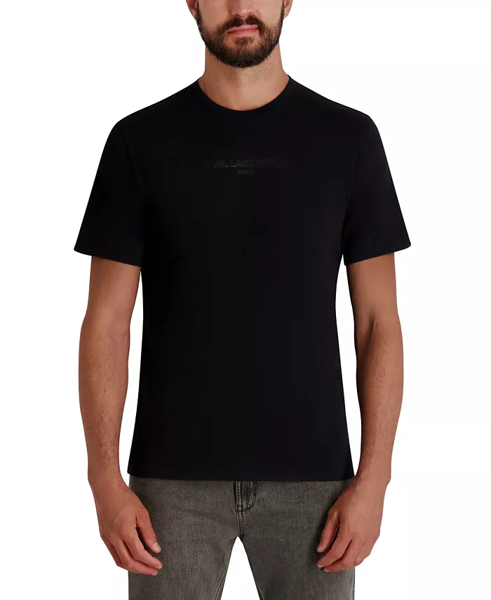 

Мужская футболка с коротким рукавом и логотипом Karl Lagerfeld Paris, черный