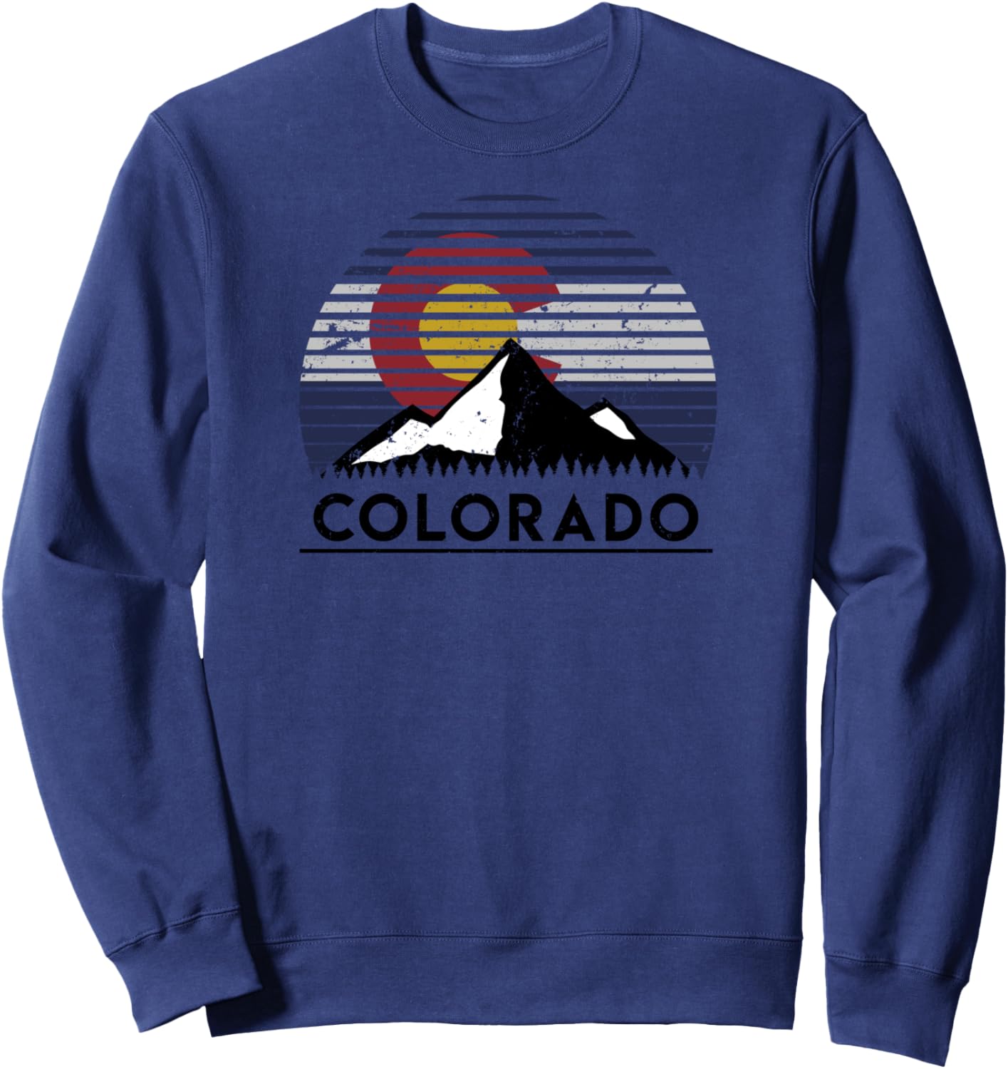 

Толстовка с изображением флага Колорадо и вершины горы Vintage Mountain Designs Of Colorado, темно-синий