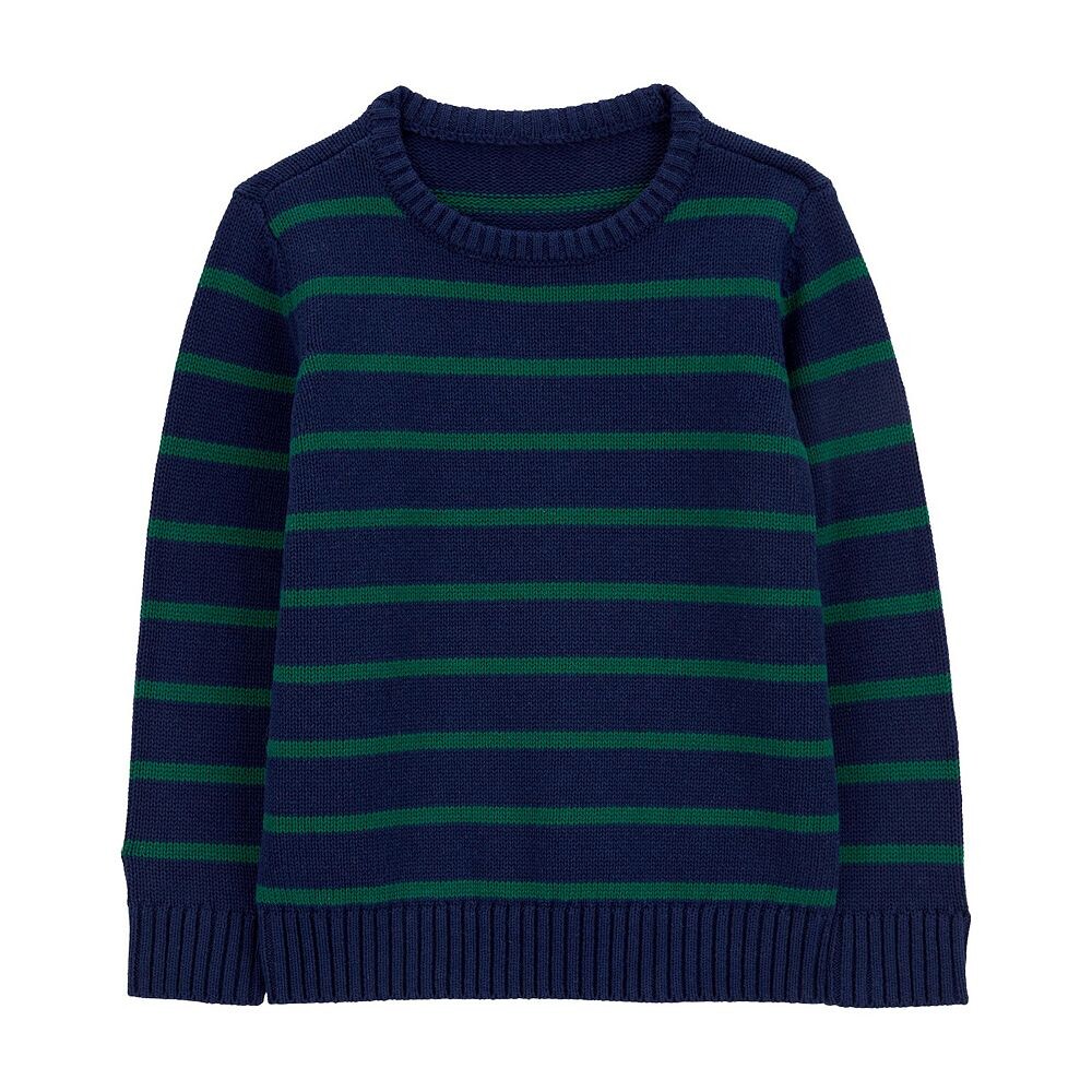 

Полосатый хлопковый свитер Carter для маленьких мальчиков Carter's, цвет Navy Green Stripe