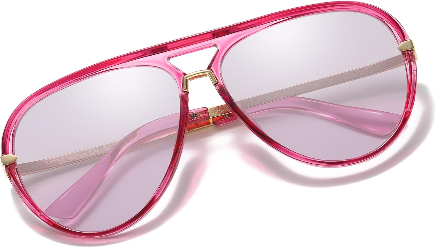 

Солнцезащитные очки-авиаторы LVIOE увеличенного размера для женщин и мужчин, модные солнцезащитные очки-щит с защитой от УФ-излучения UV400, квадратная оправа, A3 Clear Purple/Purple