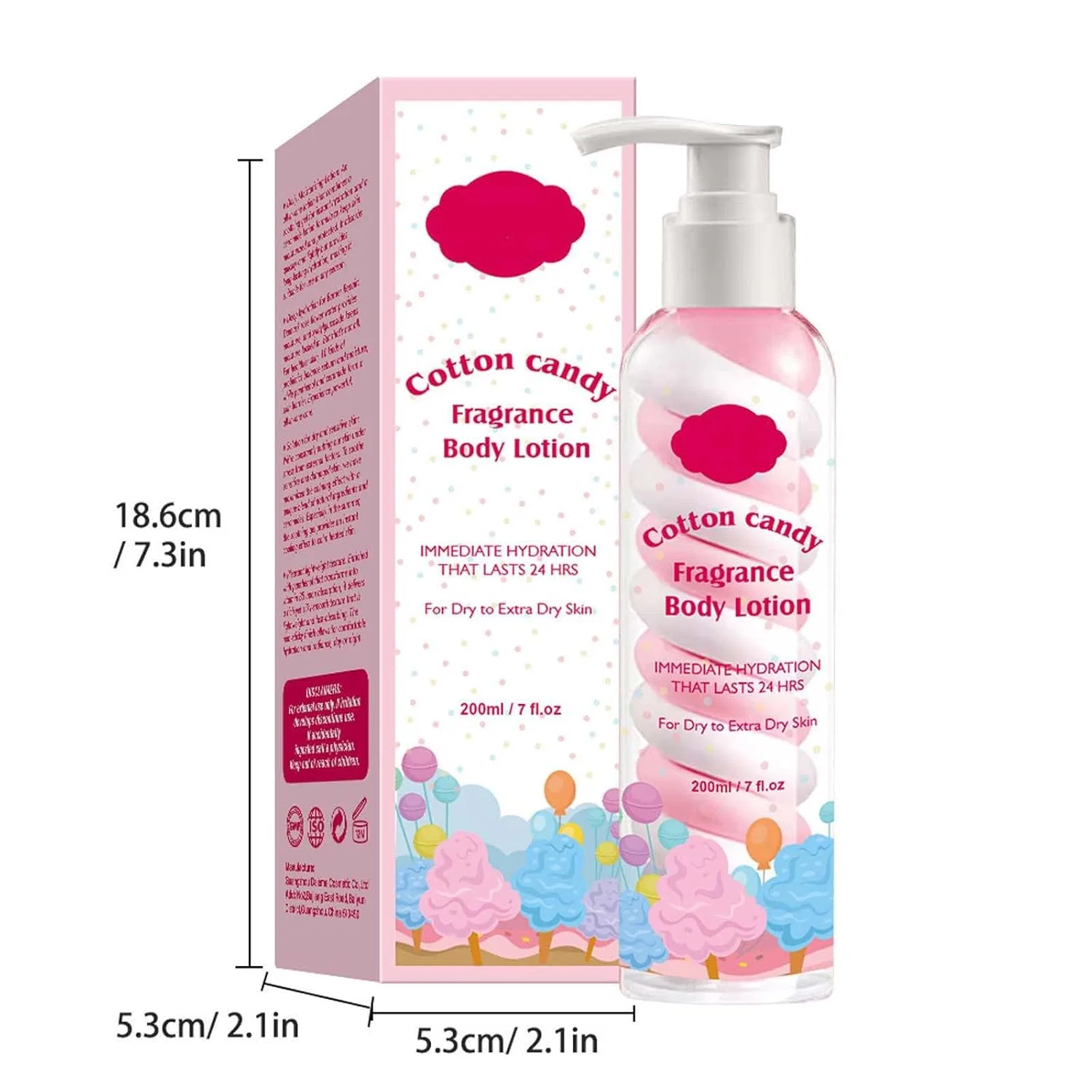 Увлажняющий лосьон для тела Cotton Candy с ароматом сахарной ваты, 200 мл Générique — фото 2