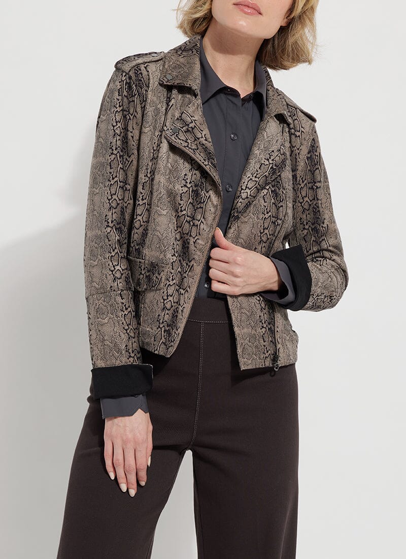 

Мотокуртка Амелия Lyssé New York, цвет smokey taupe snake