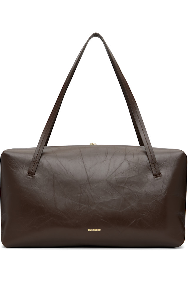 

Jil Sander Сумка-Подушка среднего размера цвета бордо с цветками годжи