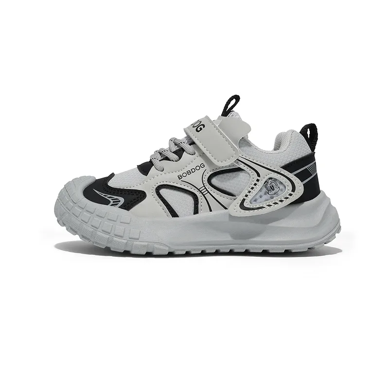 Детские повседневные кроссовки Kids BOBDOG, AJ6046 Black Gray[Leather Upper Waterproof]