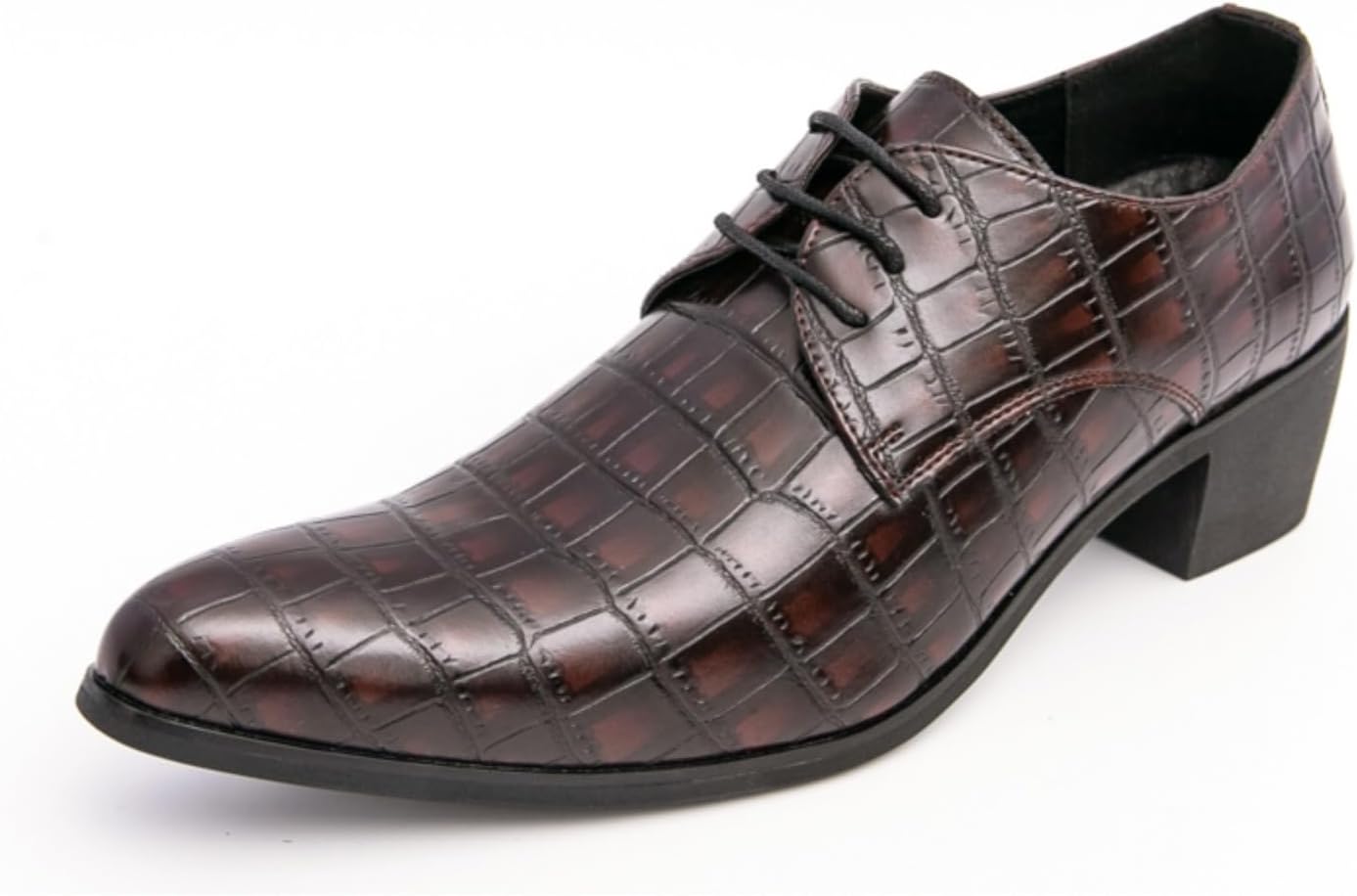 

Мужские модные текстурированные туфли, стильная официальная обувь - идеально подходит для вечерних мероприятий, работы и повседневной носки Khwfjas, коричневый