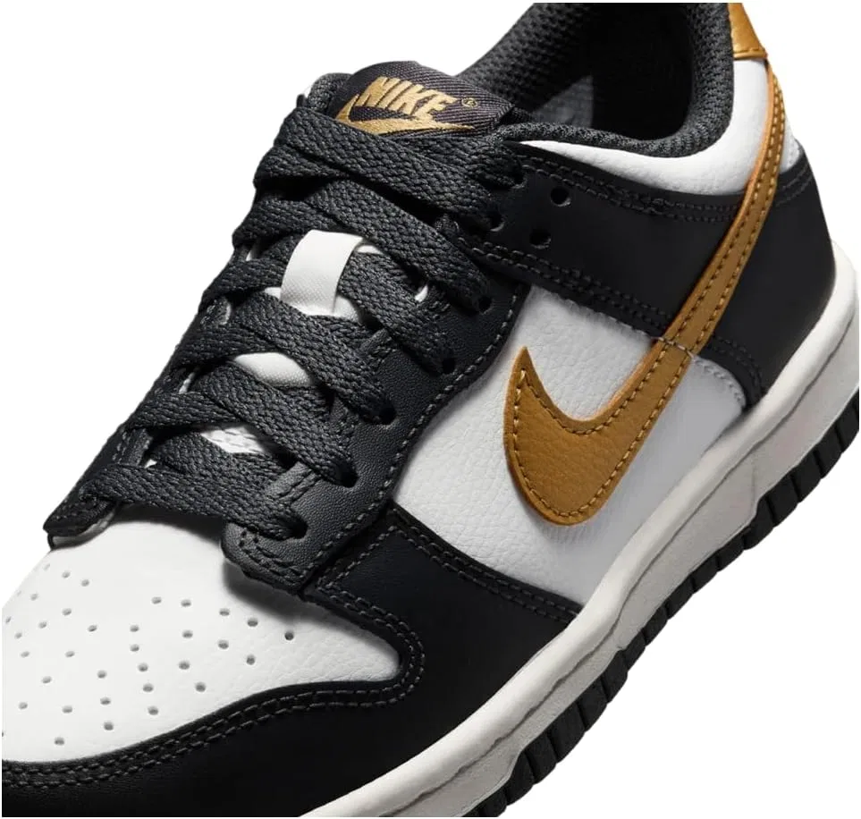 Кроссовки детские Nike Dunk Low, Summit White/Anthracite/Metallic Gold — фото 3