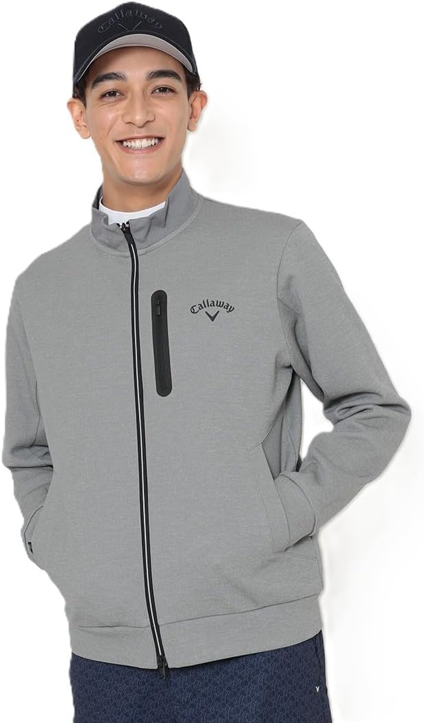 

Мужская толстовка Callaway C25217101 Anytime, двойная вязка Kanoko, застежка-молния по всей длине, спортивная, для гольфа, серый