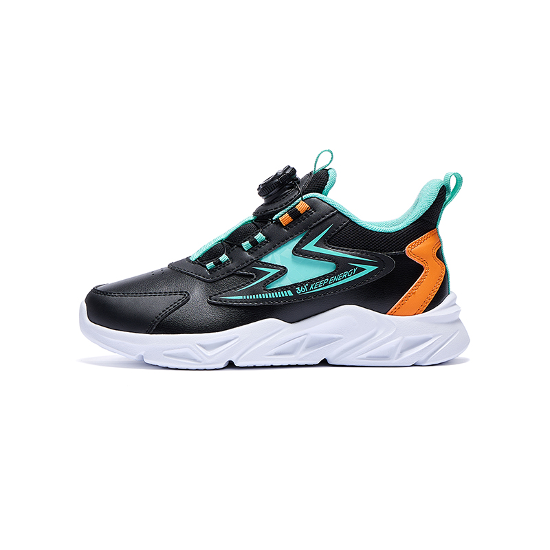 

361°KIDS Низкие детские беговые кроссовки Black Green с противоскользящим и износостойким покрытием