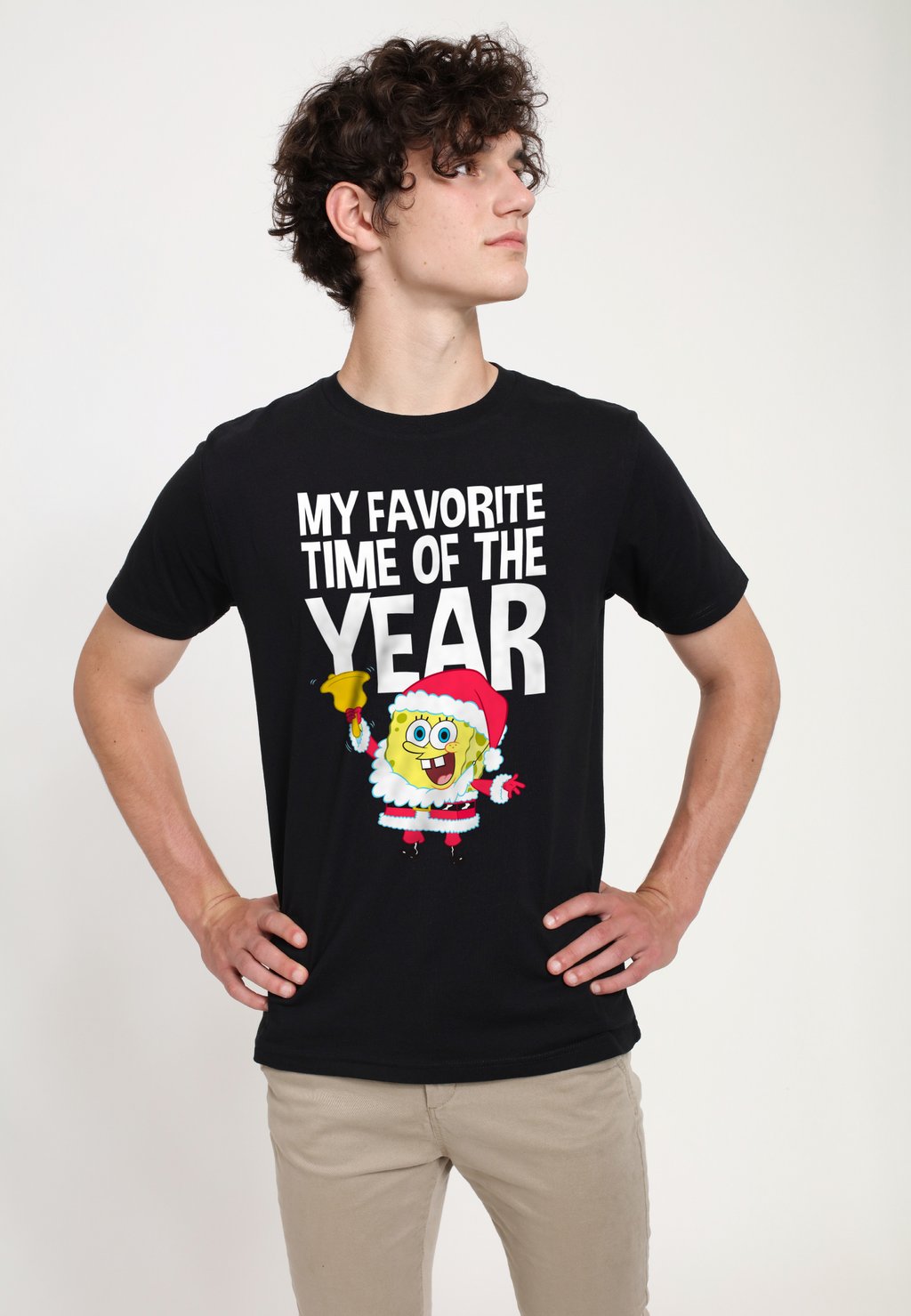 

Футболка с принтом SPONGEBOB SQUAREPANTS MY FAVORITE TIME OF THE YEAR Henry Tiger, черный