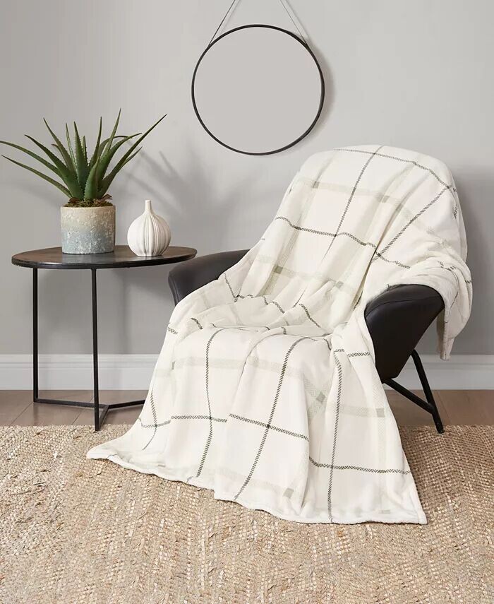 

Уютное плюшевое плед Palmdale в клетку, 50 x 70 дюймов Lucky Brand, зеленый