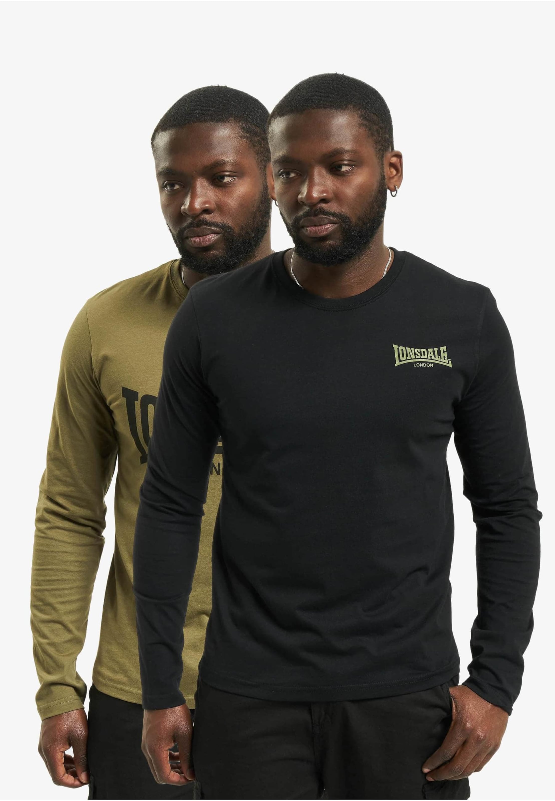 

LONSDALE Футболка 'Ayrshire' в цвете хаки, черная