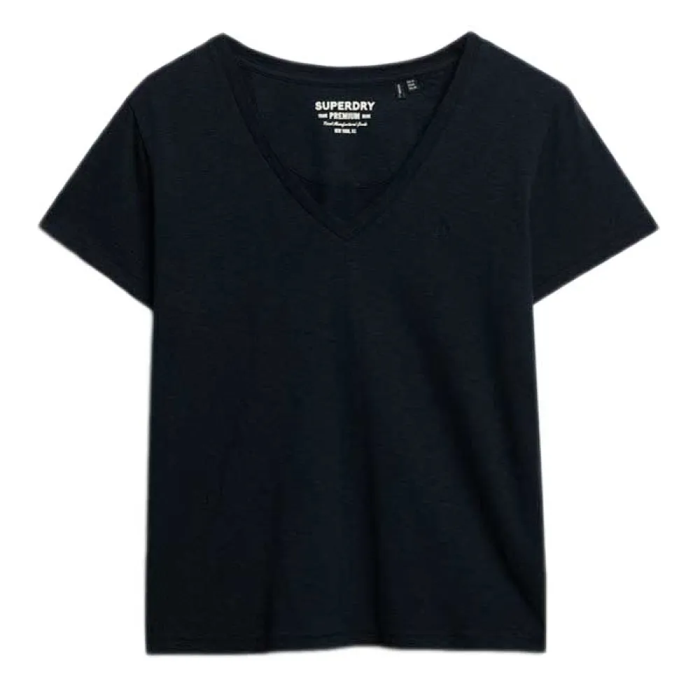 

Футболка с коротким рукавом Superdry Studios Slub Emb Vee, черный
