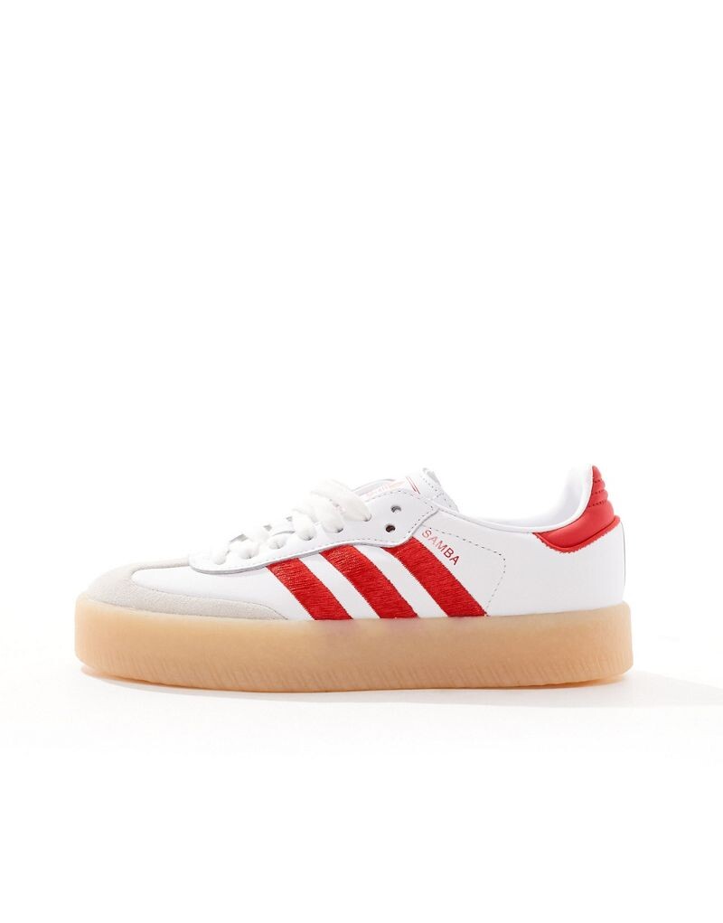 Бело-красные кроссовки adidas Sambae — фото 2