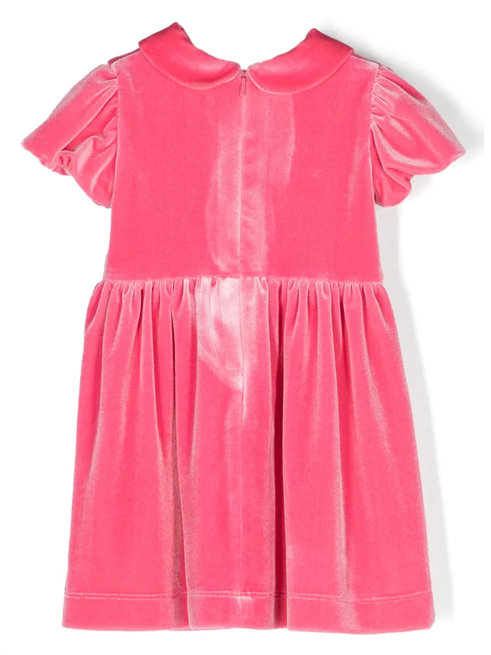 Бархатное платье с короткими рукавами Chiara Ferragni Kids, розовый — фото 2