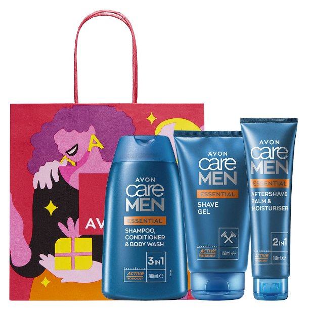 

Avon, Men Essentials, косметический набор, 3 шт. + сумка