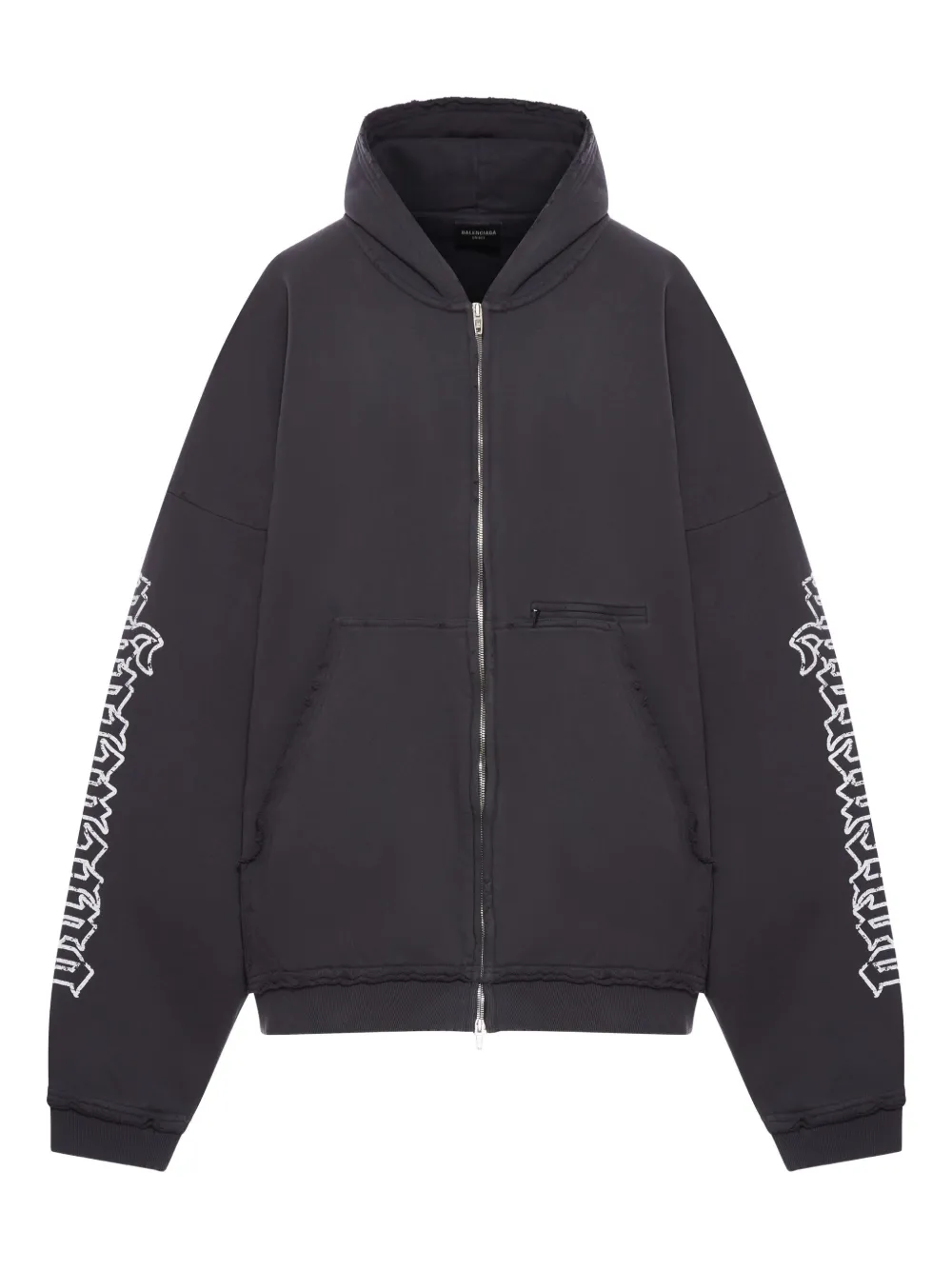 

Худи с эффектом потертости BALENCIAGA, серый