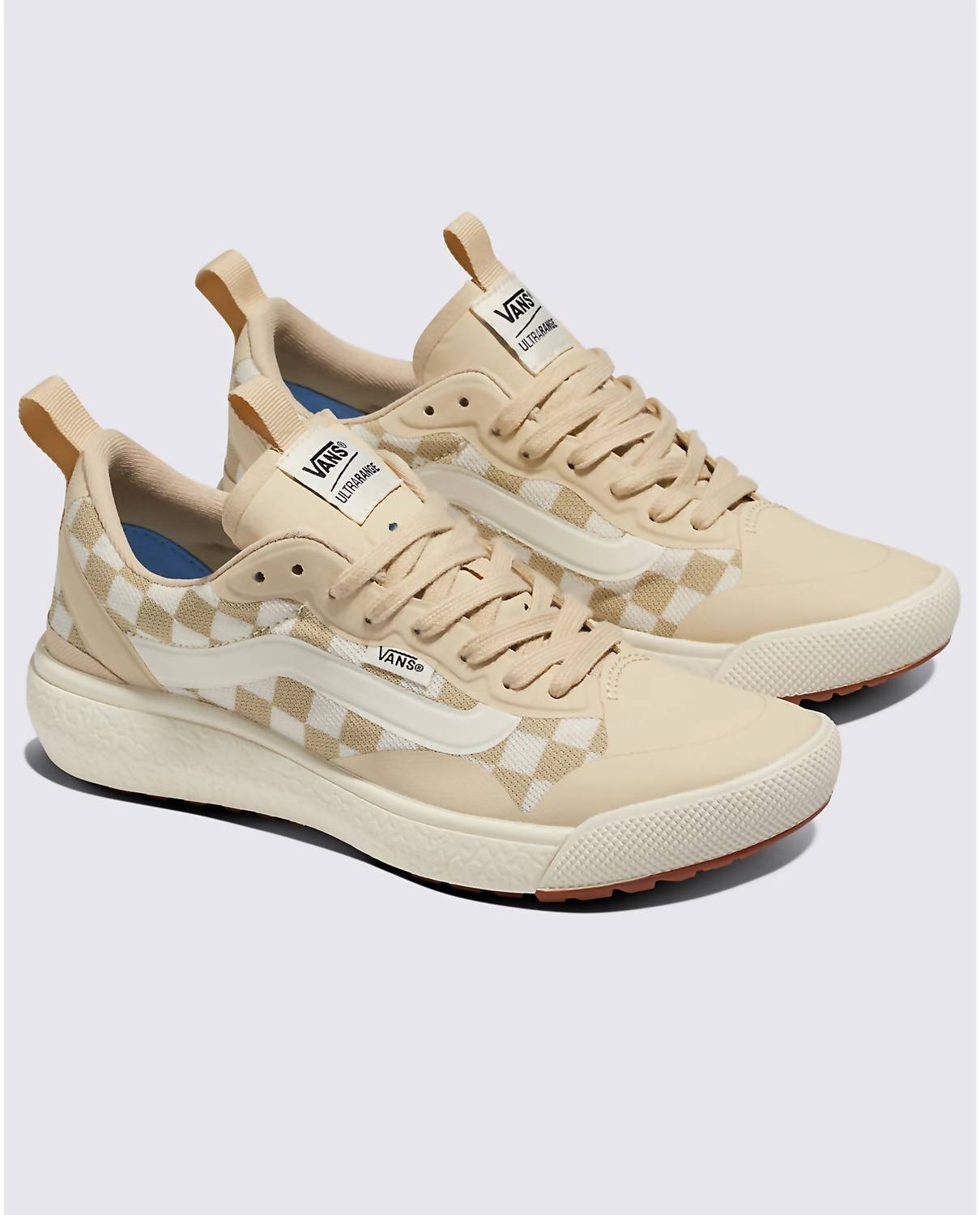 Женские кроссовки MTE Ultrarange Exo в клетку кремового цвета Vans — фото 2