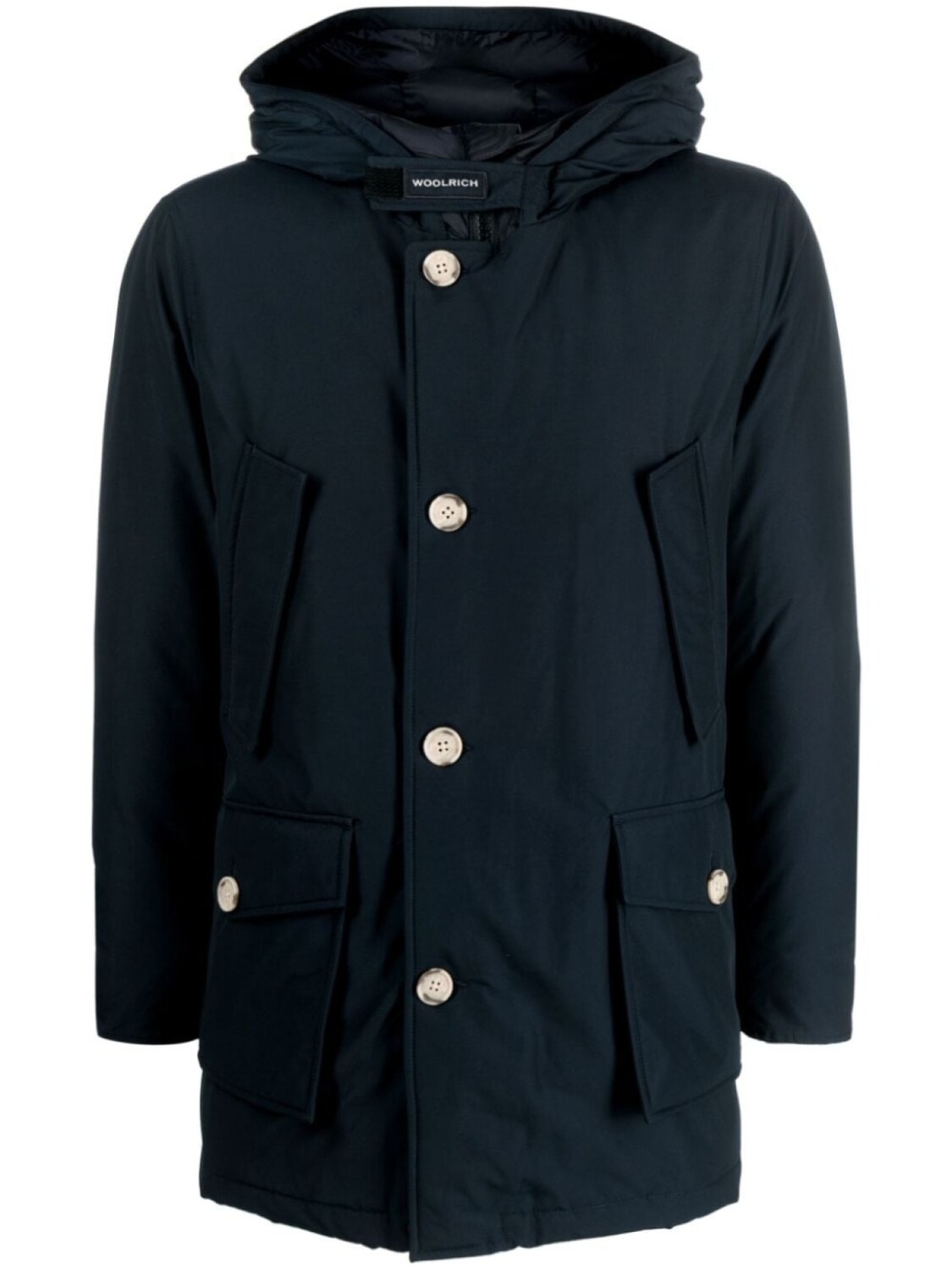 

Woolrich дутая парка с нашивкой-логотипом, синий