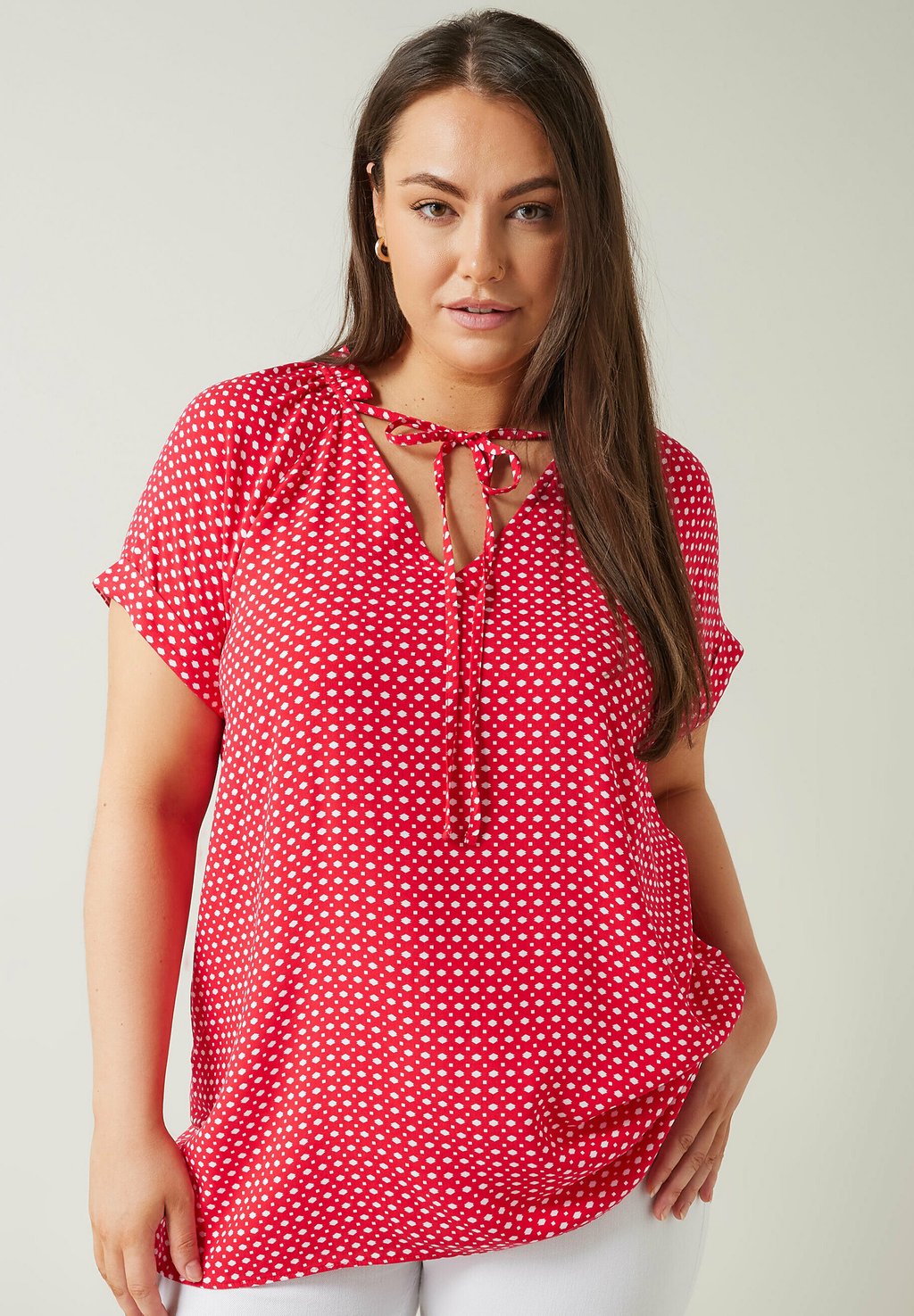 

Блуза DOT PRINT TIE NECK Evans, красный
