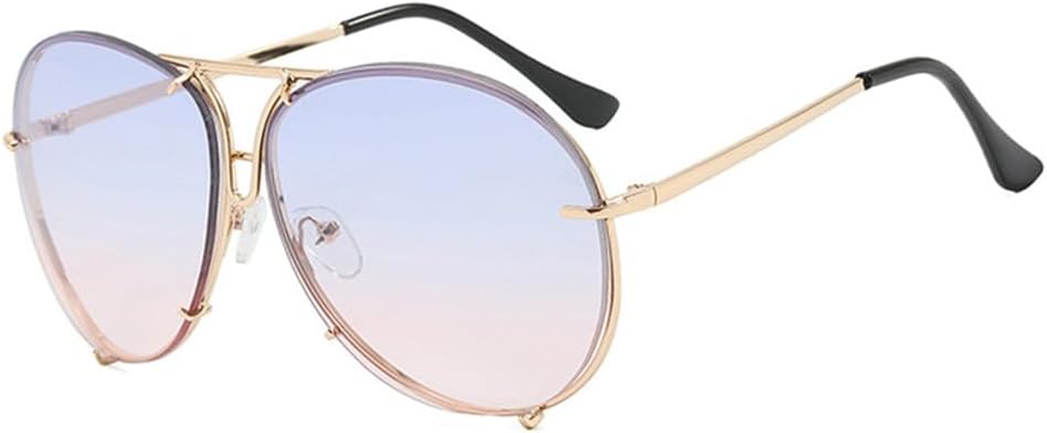 

Солнцезащитные очки UV400 — увеличенного размера, в ярких металлических цветах, для женщин и мужчин, для бега и занятий спортом на открытом воздухе generic, Gold-bluepink