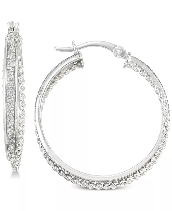 

Блестящие серьги-кольца из стерлингового серебра Simone I. Smith, silver