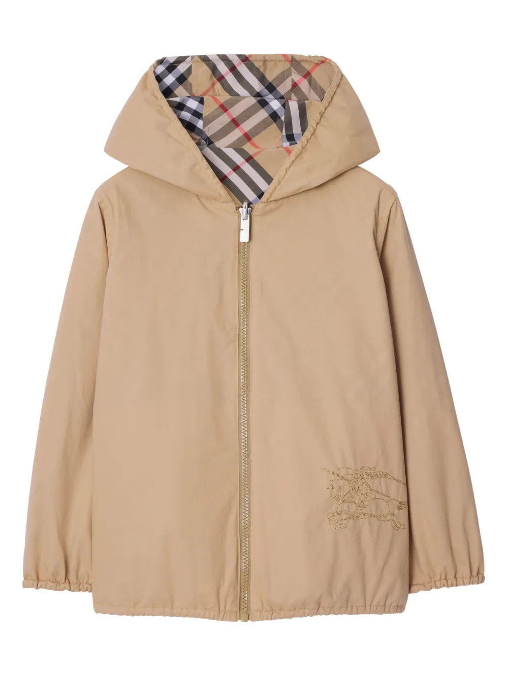 Двусторонняя куртка в клетку BURBERRY KIDS, нейтральный — фото 3