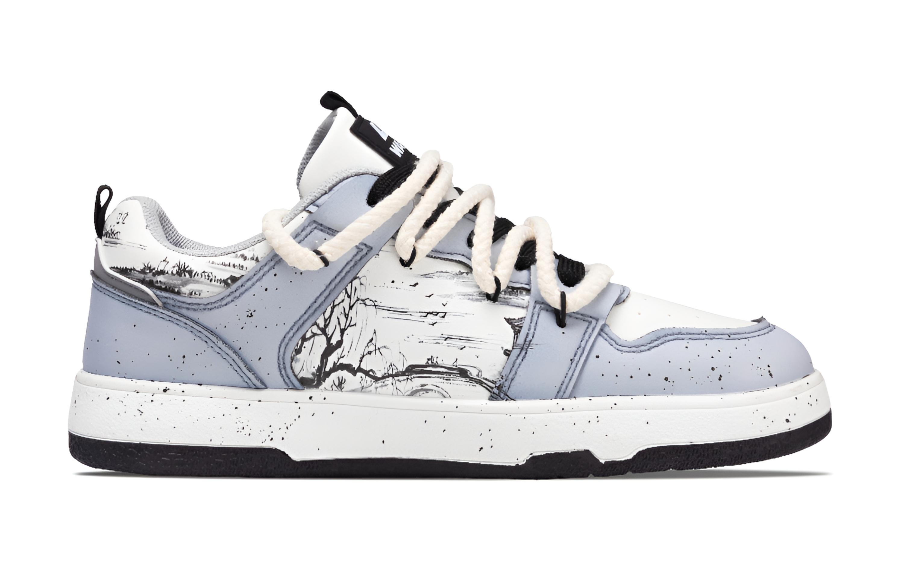 WARRIOR Износостойкие и легкие низкие скейтборд кроссовки мужские Light Gray — фото 3
