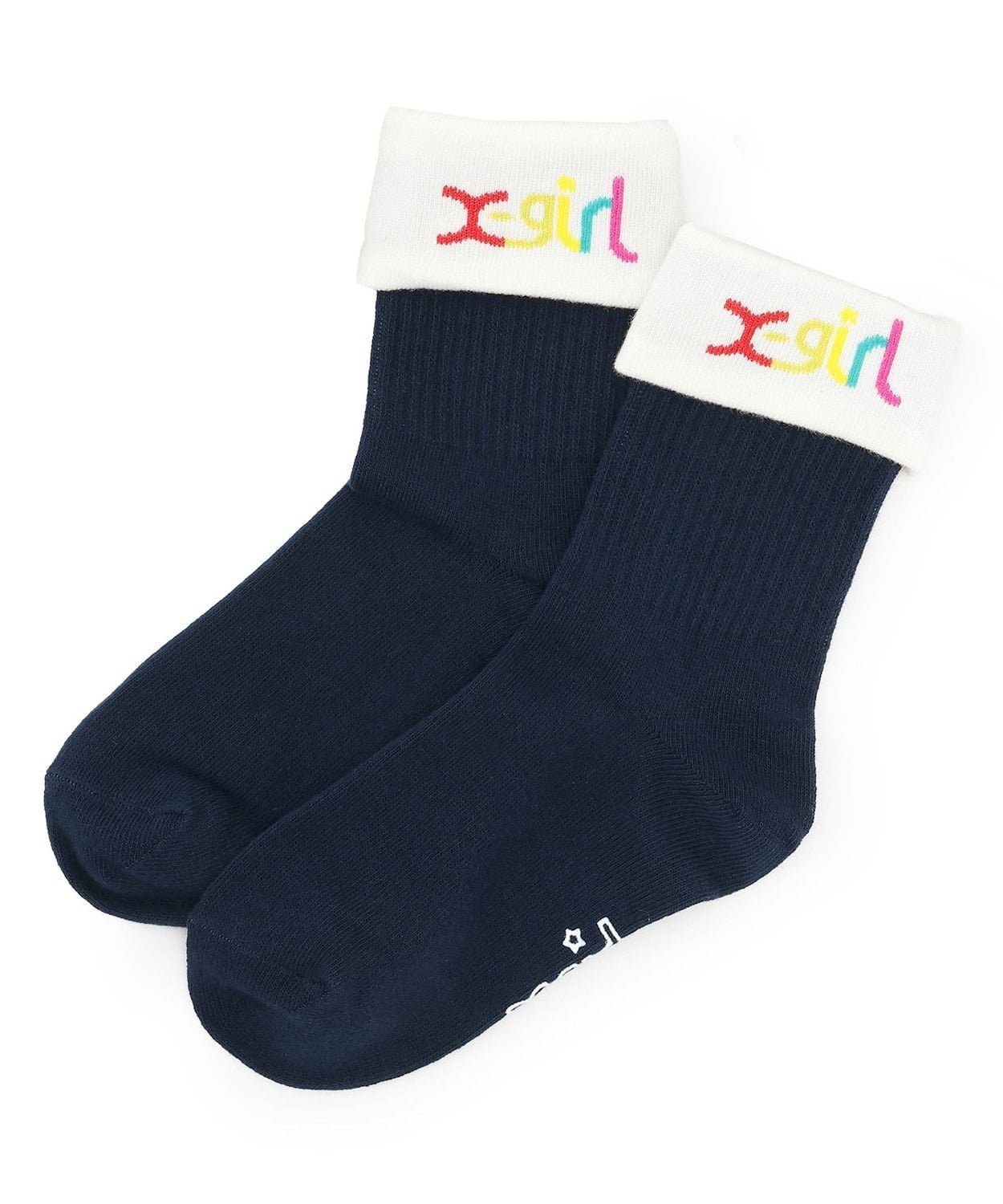 Сложенные носки средней высоты X-girl Stages, Navy blue