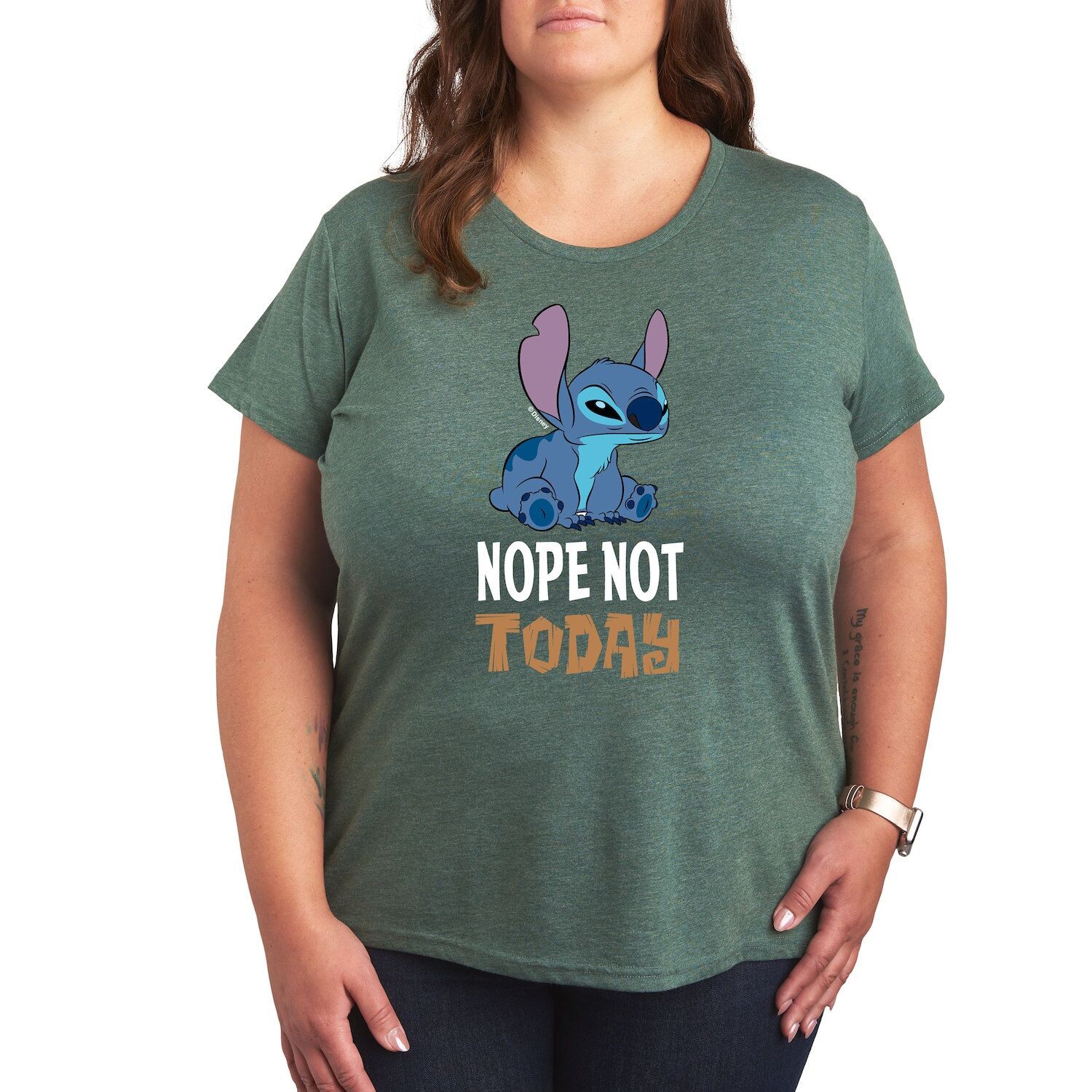 

Футболка Missy Plus Size Disney Lilo & Stitch Nope Not Today с графическим рисунком Licensed Character