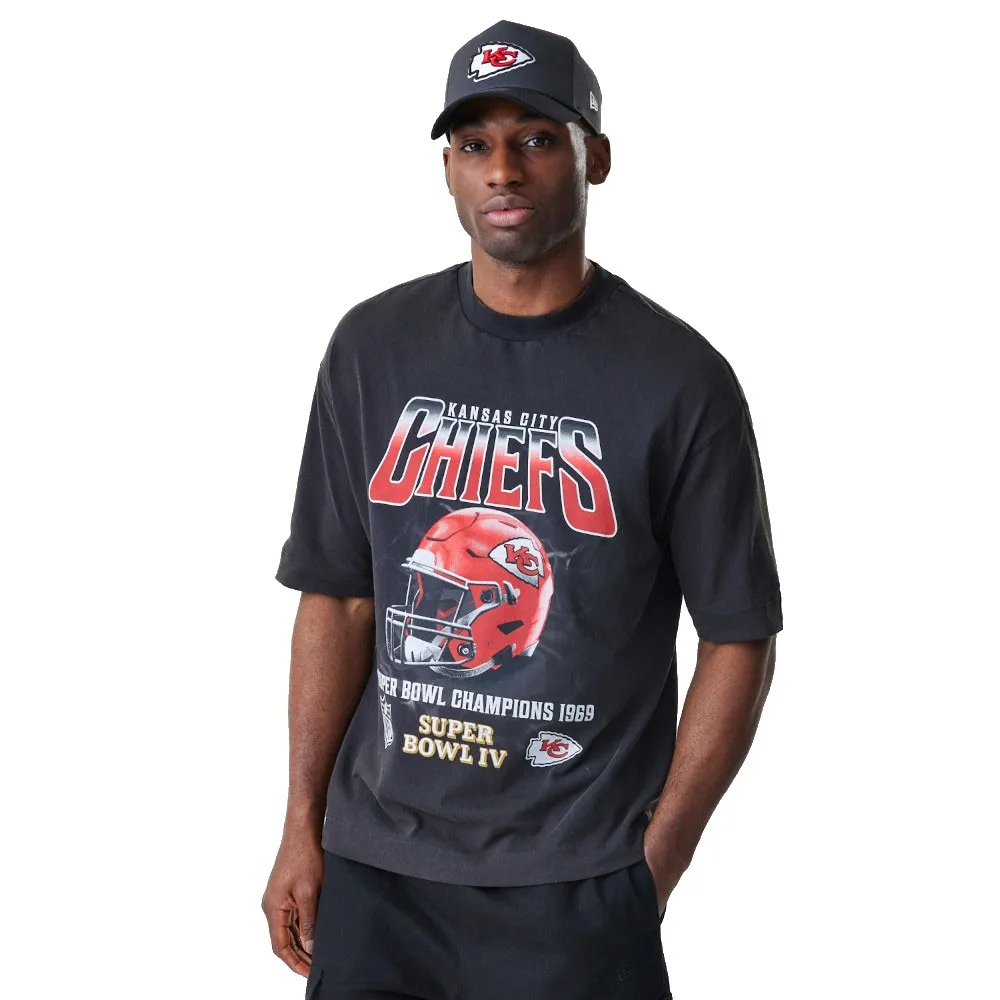 

Футболка с коротким рукавом New Era NFL Washed Boxy Kansas City Chiefs, черный