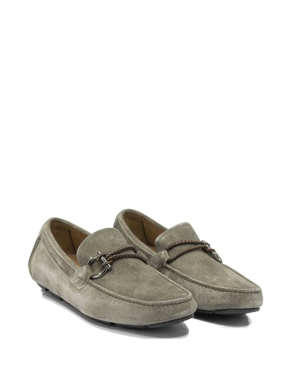 Мокасины-лоферы из телячьей кожи Ferragamo, серый — фото 2