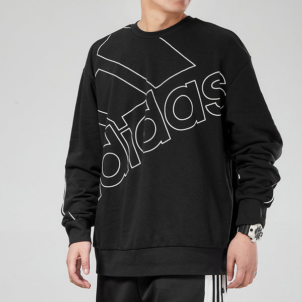 Толстовка giant logo sweatshirt (gender natural) men's black Adidas, черный — фото 3