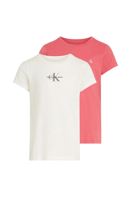 

Хлопковая футболка детская 2 шт Calvin Klein Jeans, розовый